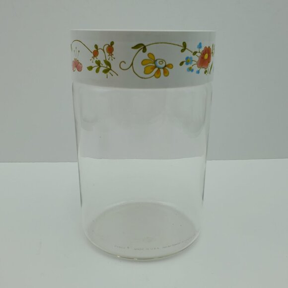 Pyrex Stack n See Wildflower Canisters Corning Floral Glass Storage Jars - Picture 3 of 5
